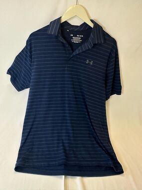 Under Armour Men’s Navy Micro-Striped Polo